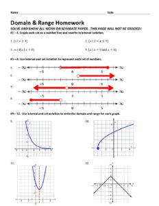Math Homework Range Change Domain and Range HW – Mrs. Snow's Math